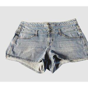 Junior Rewash Medium Blue Denim Short Shorts Size 13 Sku 2470